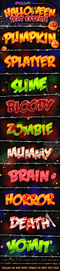 Halloween Text Effects PS Styles - Text Effects Photoshop Styles. Download here: http://graphicriver.net/item/halloween-text-effects-ps-styles/5767900?s_rank=1&ref=yinkira