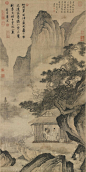 松间草阁倚岩开，岩下幽花娆露台。谁叩柴扉惊鹤梦，月明千里故人来。<br/>【图：明·唐寅】