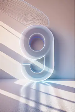 磨砂玻璃材质数字9模型图片