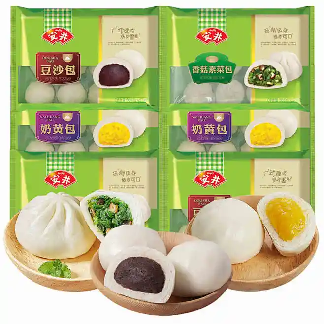 安井速冻包子早餐奶黄包*2+香菇素菜包*2+豆沙包*2面点组合共72只-tmall.com天猫图片_大库图片素材-花瓣网