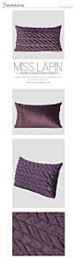 独家代购简约现代样板房/沙发床头抱枕/紫色麻花辫立体绗棉腰枕-淘宝网