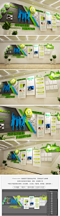 绿色环保科技企业文化墙公司简介介绍宣传栏形象墙设计AI素材模板