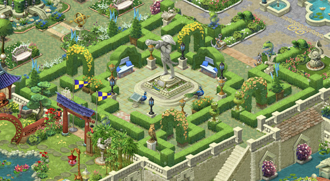 梦幻花园全景图图片