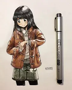 【手绘】针管笔画动漫人物，线条感十足的手稿，每一个人物都生动可爱 : …… 针管笔画动漫人物 一直是个老生常谈的话题了 因为针管笔画起来细腻 采用点线面的方式结合 把人物的神态突显的很精致 　　 　　 针管笔主要是用于线条的刻画与勾勒 而颜色的填充主要是用油性笔塑造的 ☟ （视频在