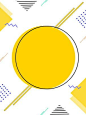 Creative Minimalist Yellow Round Memphis Background