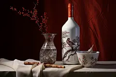 典雅白瓷酒水酒瓶白酒酒图片摄影图
