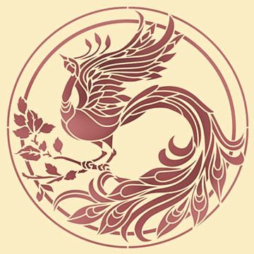 Трафарет Жар-птица круг-花瓣网