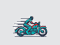 极具视觉冲击力的拉风摩托车插画设计