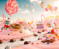 Sweets & More : Lanscape shaped by candy