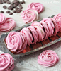 Raspberry Meringue Sandwiches with Whipped Dark Chocolate Ganache Filling