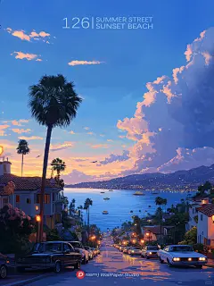 Dream壁纸/夏日海岸线的蓝调时刻️ - 小红书
