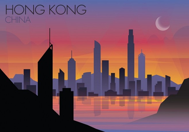 城市明信片设计-香港