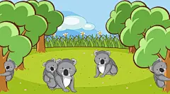 (源站可下源文件)花园里有考拉的场景/Scene with koala in garden