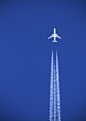 White plane, blue sky