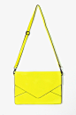 Neon yellow 糖果荧光黄色信封手拿包可斜跨单肩