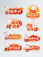 新年卡通2023年兔年拍照手举牌kt板AI源文件