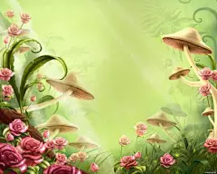 蘑菇森林梦幻海报背景高清素材 网页 页面网页 平面电商 创意素材