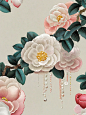 茶花 刺绣 吉祥图案 图样设计AI - 小红书
