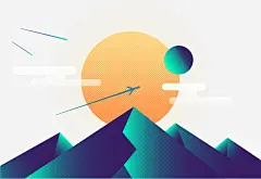 手绘大自然夕阳下山风景插画矢量图高清素材 卡通夕阳下山插画 夕阳下山 夕阳下山风景插画 山峰 山峰太阳 手绘插画 自然 自然风光 风景 矢量图 免抠png 设计图片 免费下载