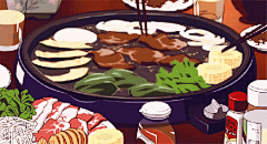 二次元 手绘 美食食物 烧烤烤肉 动漫动图gif 吃货福利 肉食主义(??????)??