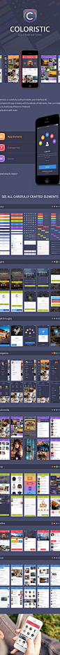 Coloristic UI Kit : Coloristic is carefully crafted mobile UI kit for Sketch and Photoshop. It's available for purchase at UICHEST.com