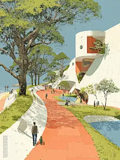 一分钟用Midjourney完成建筑大师设计手绘 - 小红书