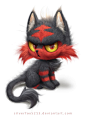 Litten, Wee Yee Chong : Took a break from commissions and drew a Litten. *silently judges you*
