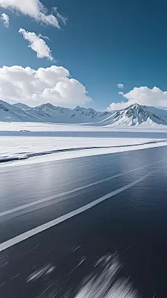 图片背景-山川雪山公路冬天