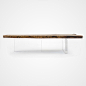 Live Edge Claro Walnut Coffee Table - Acrylic Base - 002 - Image 2