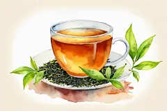 清新手绘清香可口的茶叶图片插画