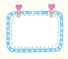 蓝色边框  - 源文件下载【酷图网】手绘,蓝色框,边框,元素,素材,