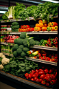 超市新鲜蔬菜货架摄影图