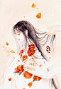 古风手绘图片唯美人物，插画师白岫古风手绘作品 - 高光网