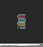 e-book bookstore logo, on-line school education emblem mockup, reading club icon, stack books in the shape of the letter e symbol.