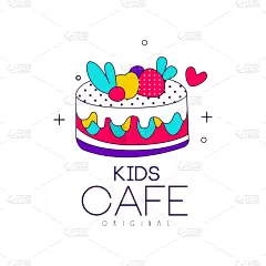 蛋糕,餐馆,品牌名称,证章,儿童,色彩鲜艳,可爱的,请柬,菜单,清新