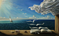 General 2560x1590 sky sea books birds Rob Gonsalves