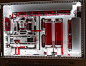 Red white computer pc tower liquid cooled setup case: 