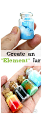 Element Jars: Create Sun, Moon, Earth, and Sky in these fun DIY Element Jar Necklaces Tutorial, picture instructions, Nebula Jar: 