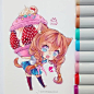 一组特可爱的Q版动漫少女~  ins：ibu_chuan （转）via @ins插画 ​​​​