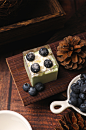 极简蓝莓蛋糕甜品美食摄影图片-众图网