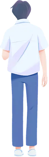 海滩情侣人物完整插画-男生背影