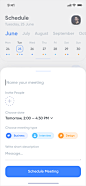 Meeting App 3灵感排版插图动画网站品牌卡设计计划ios日历书约会现代清洁ux ui dailyui应用程序聚会会议