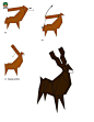 动物折纸—有趣的茶色纸鹿折纸图解