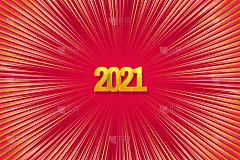 2021年新年快乐贺卡。黄金数字2021烟花背景
