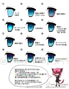 【九种 SAI 手绘眼睛画法教程】眼睛是人心灵的窗口，想要画好并不是一件容易的事，所以一定要多多刻画。转给需要的小伙伴们吧！@Photoshop资源菌