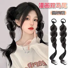 新款假发泡泡马尾辫漫画双马尾元气少女辣妹麻花辫仿真发拳击辨女