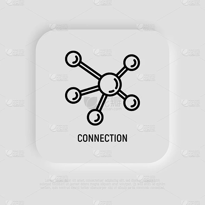 连接、网络、通信细线图标。矢量插图。素材-花瓣网