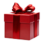 3D礼物 | 点击来源直接获取大图文件 |red gift box isolated on transparent background cutout