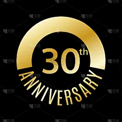 周年纪念,数字30,品牌名称,绘画插图,生日,黄金,计算机图标,矢量,商务,请柬