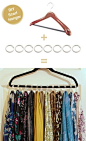 D.I.Y. scarf hanger with shower curtain hooks